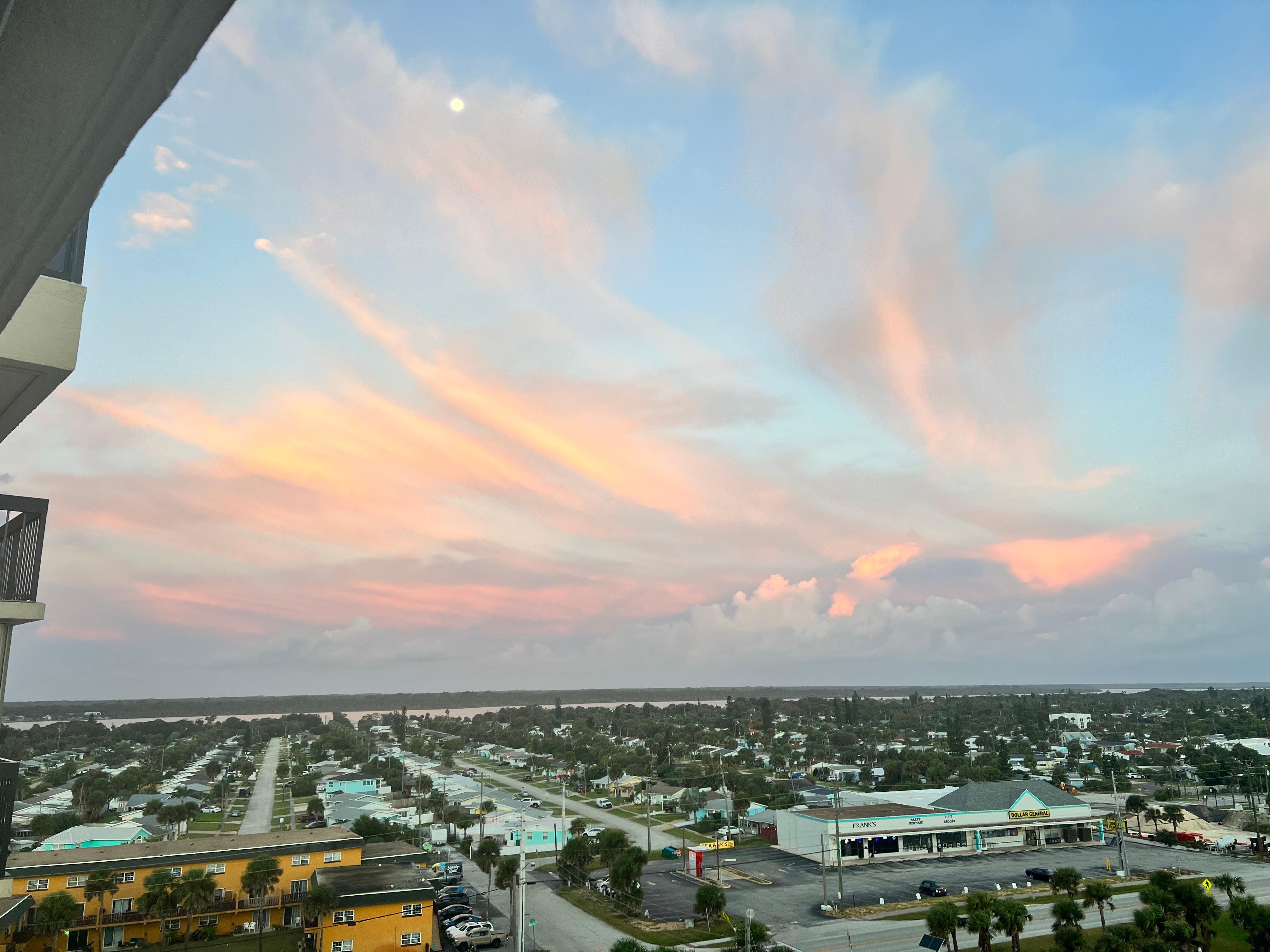 Balcony views, we were able to catch a few pretty views despite the clouds all week.