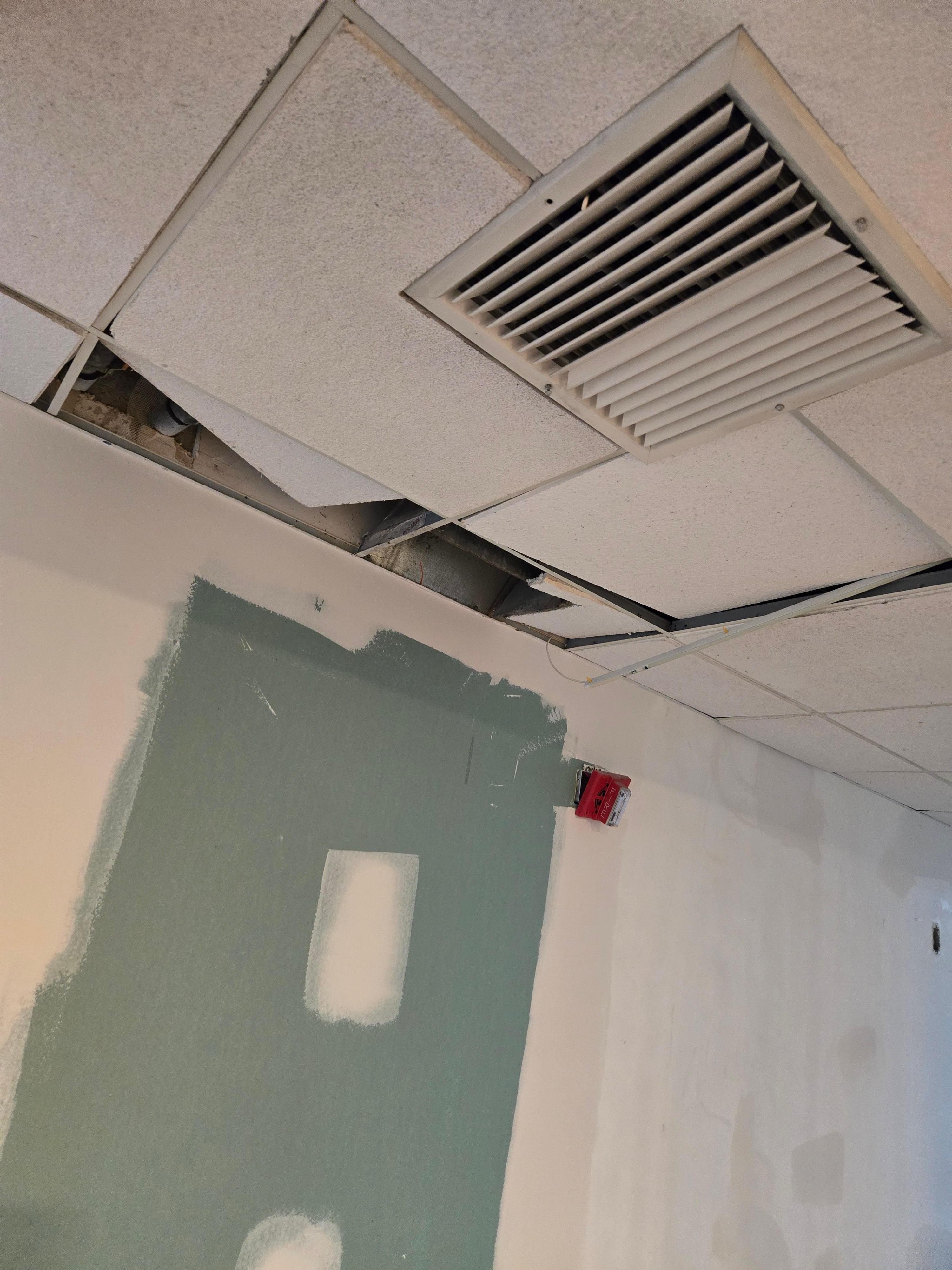 Falling tiles/ safety equipment 