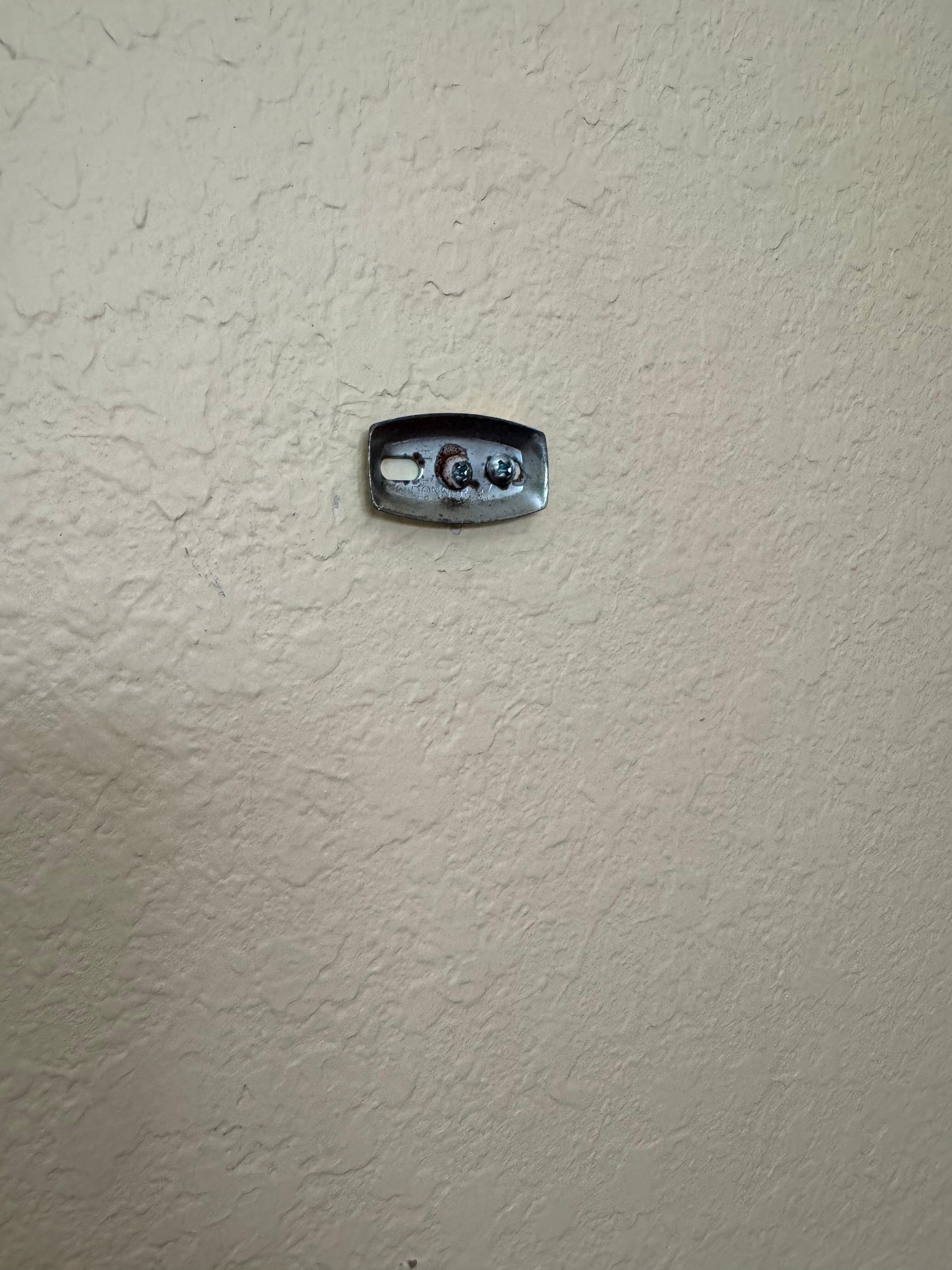 Bathroom hook missing. 