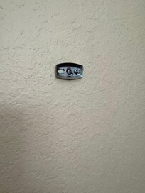 Bathroom hook missing.