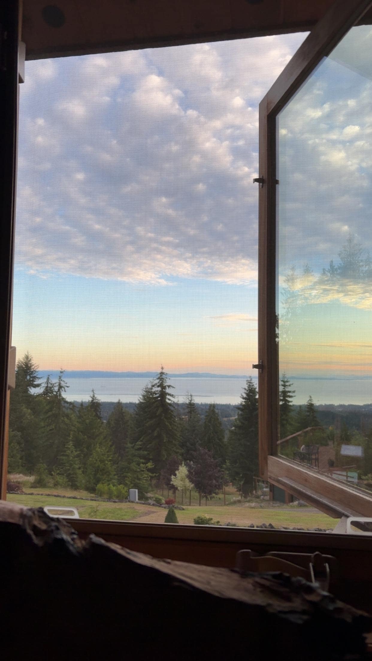 View out of the bedroom window. Beautiful sunsets every night 