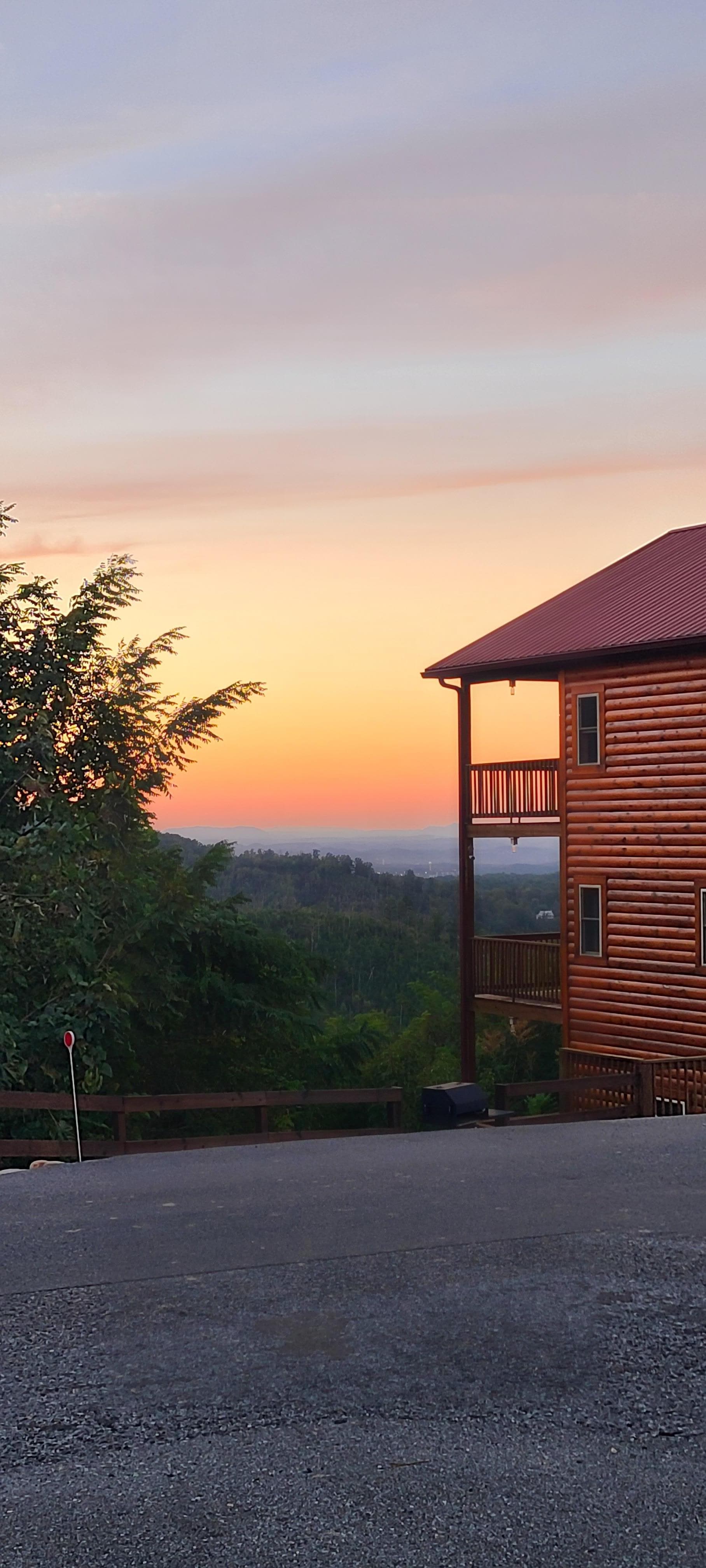 View from the driveway looking across the street (sunset on this side) 