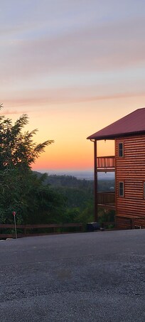 View from the driveway looking across the street (sunset on this side)