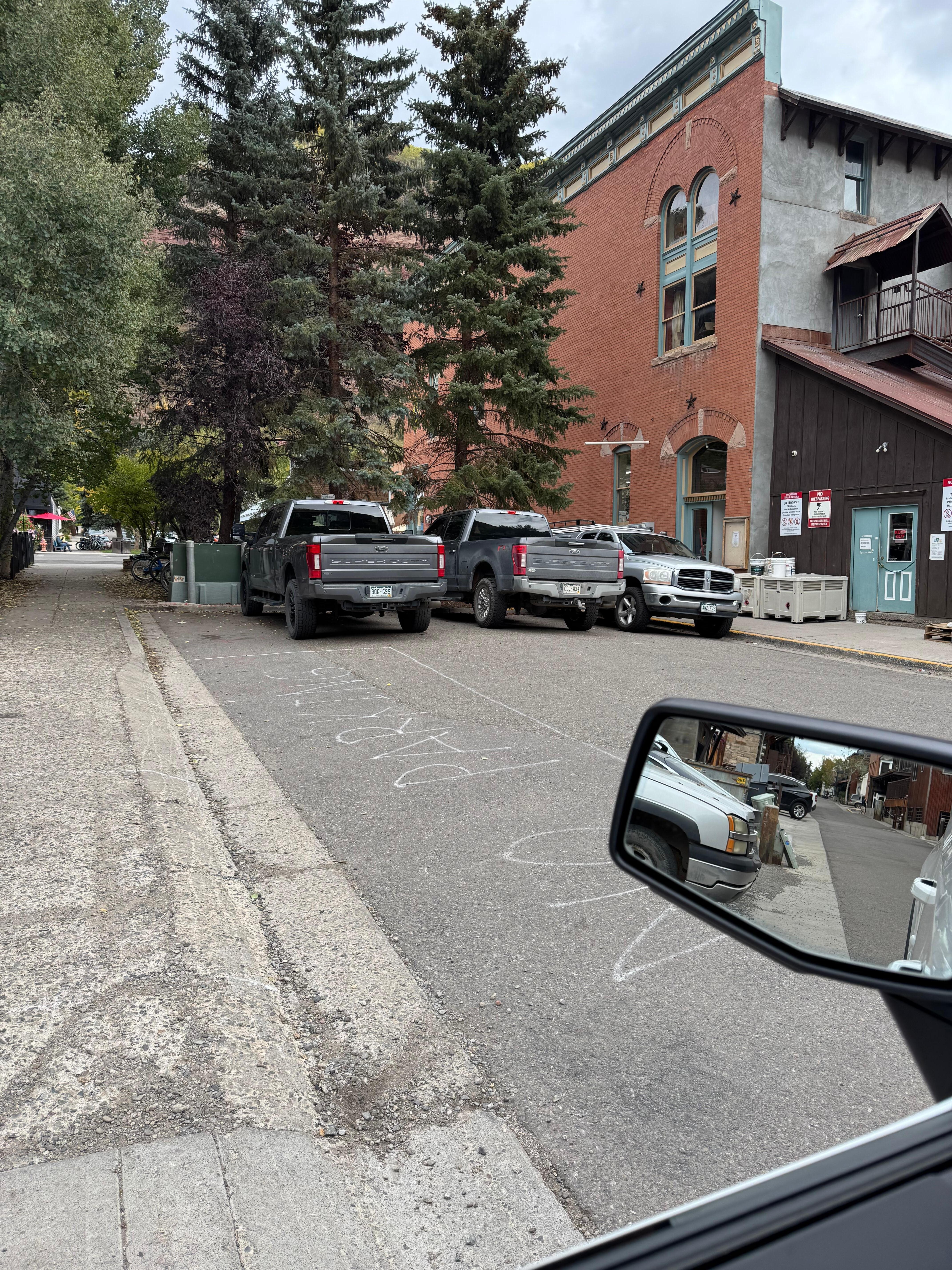 She told us to park here if needed. 3 spots downtown and never open or available to use. 