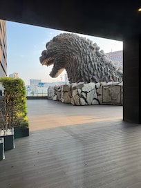 Godzilla head from the lobby