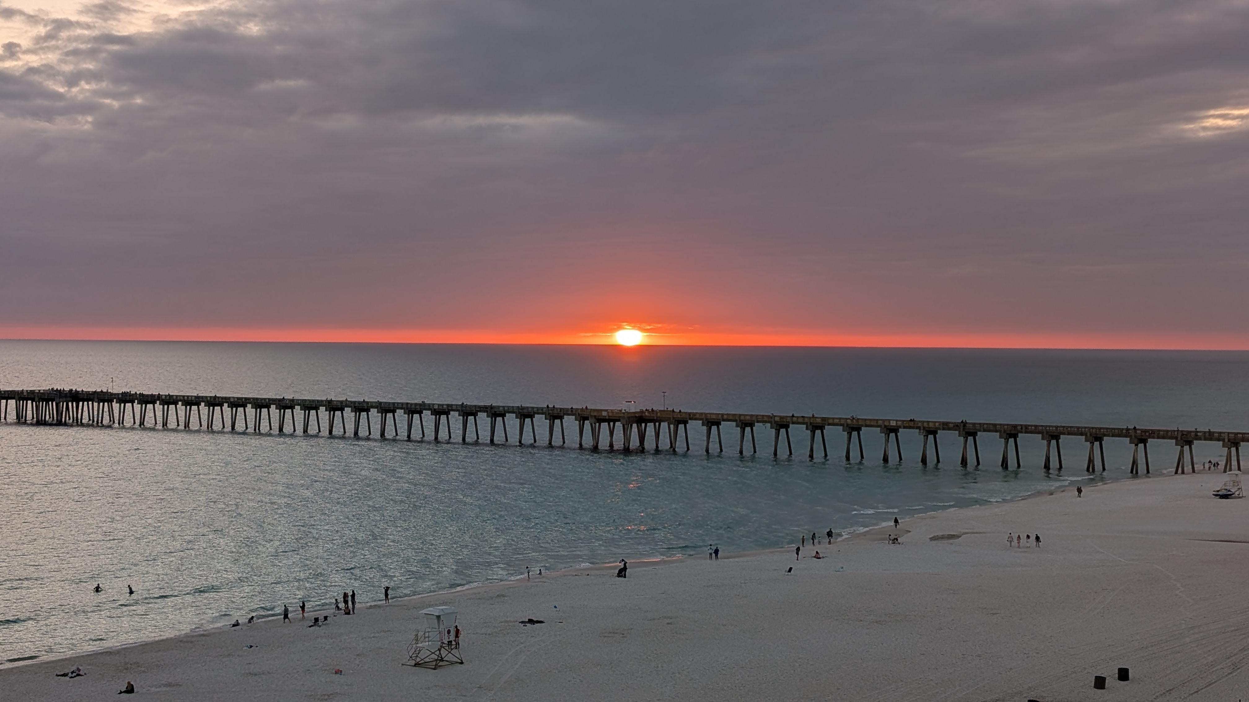 Amazing sunset on a cloudy day.