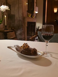 Dessert in perfect restaurant. Reservations required.