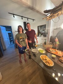 One of the kitchens With a nice NYE spread put on by the hotel.