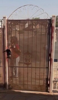 Poorly painted front gate.