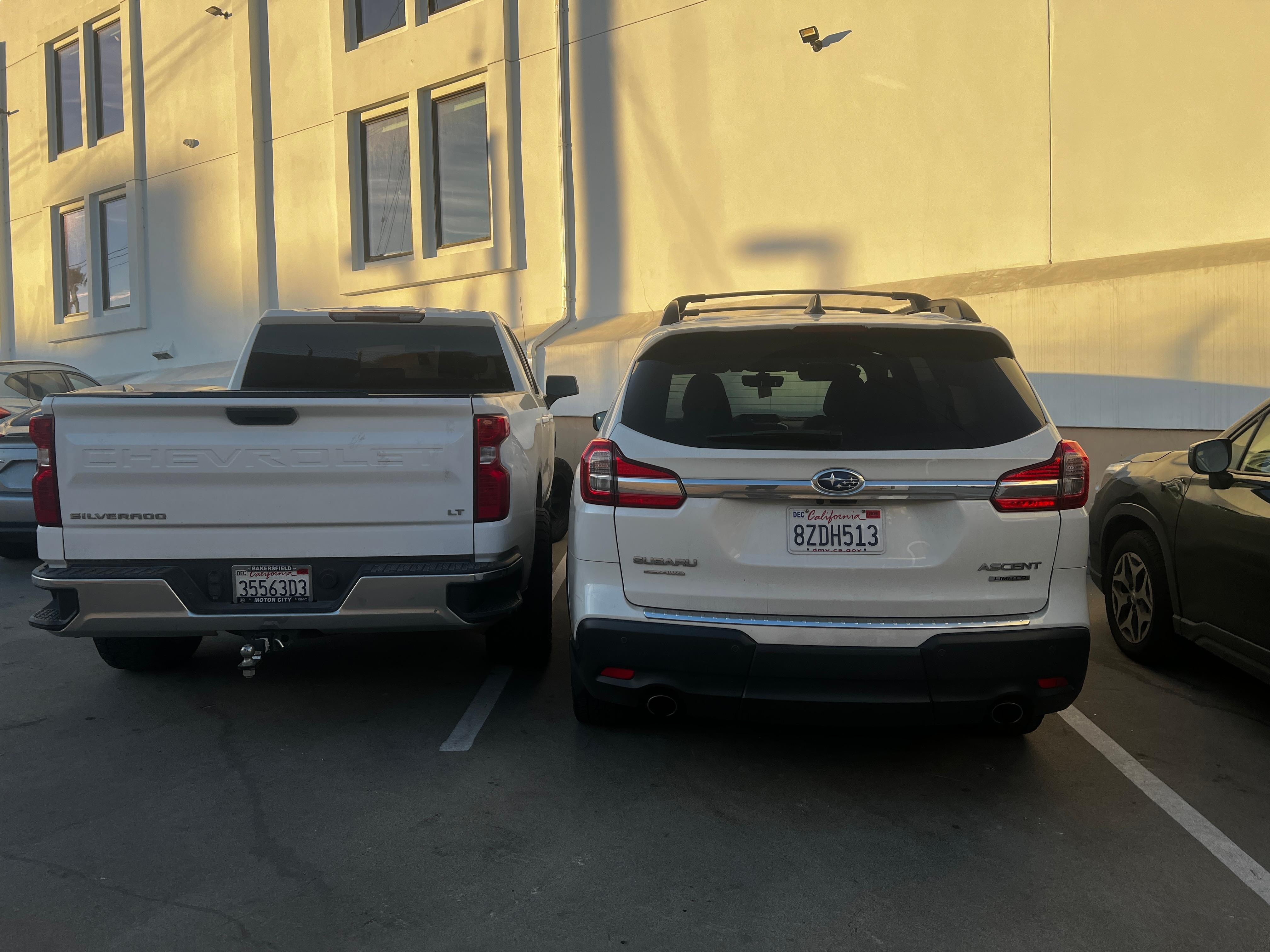 Parking lot is tight 