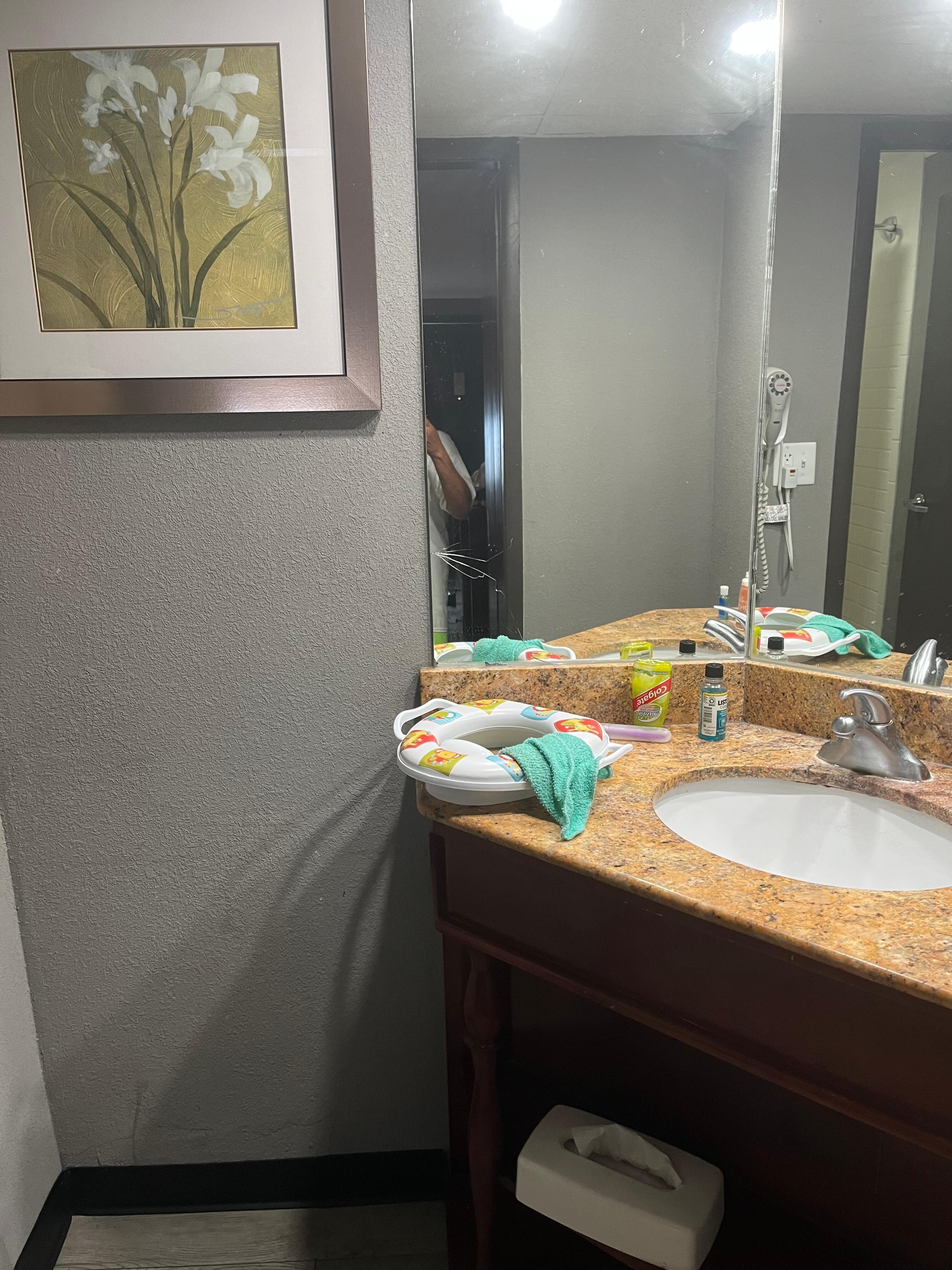 The bathroom not please at all.