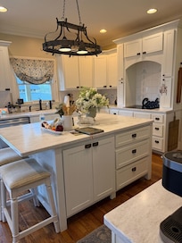 Large, very well stocked gourmet kitchen.