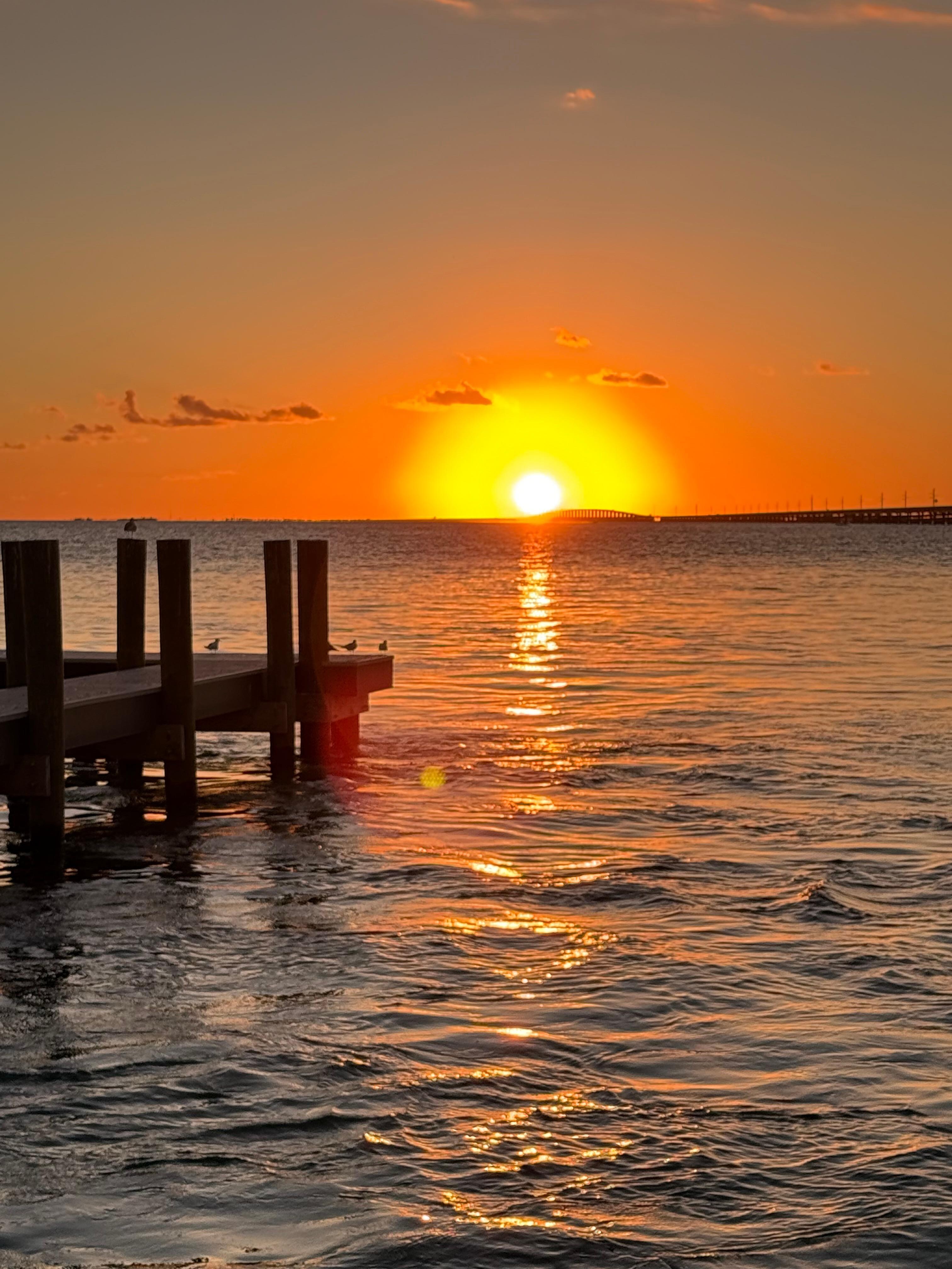 Sunset over the 7 mile bridge.