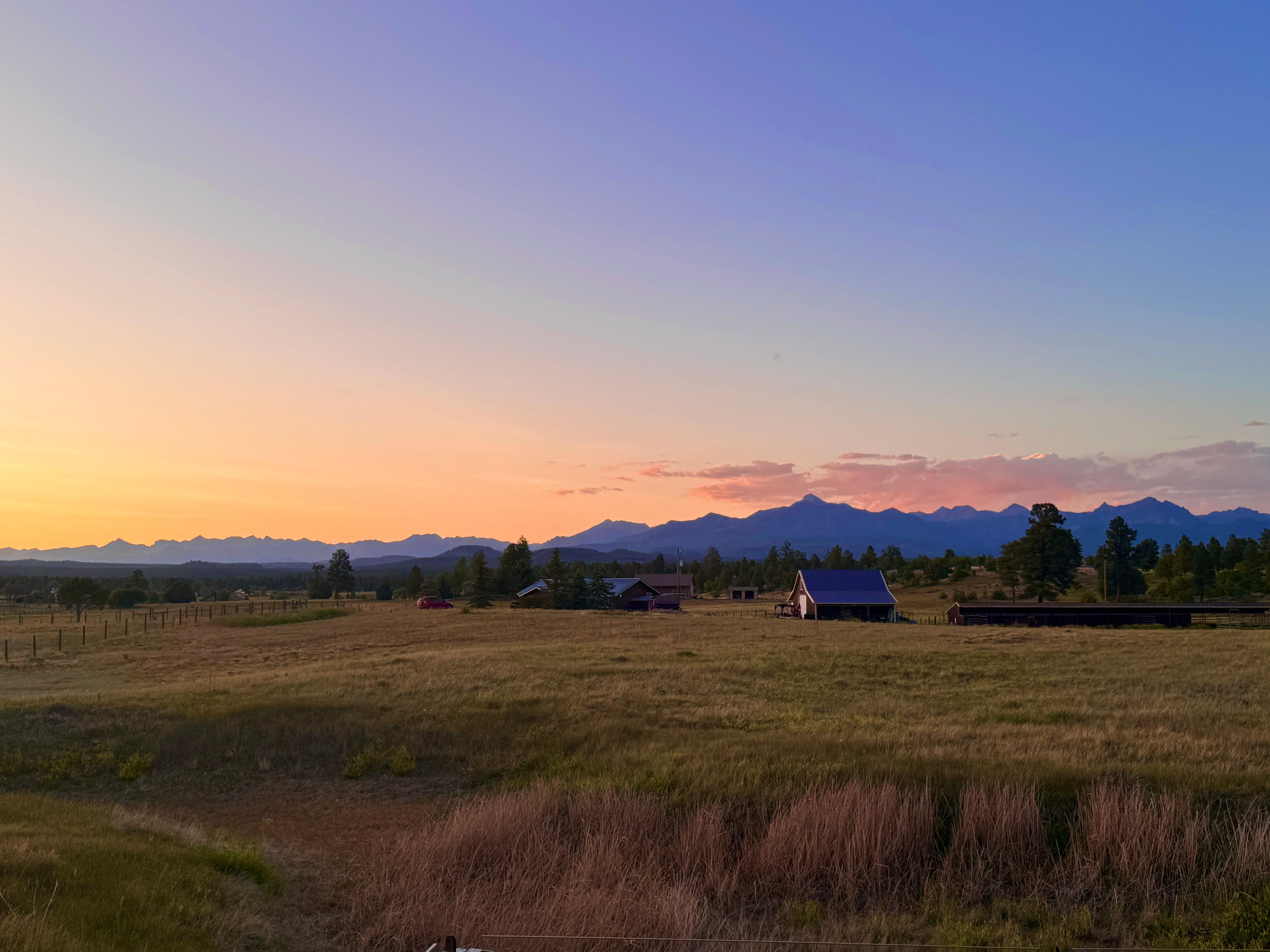 The evening view from the patio.
