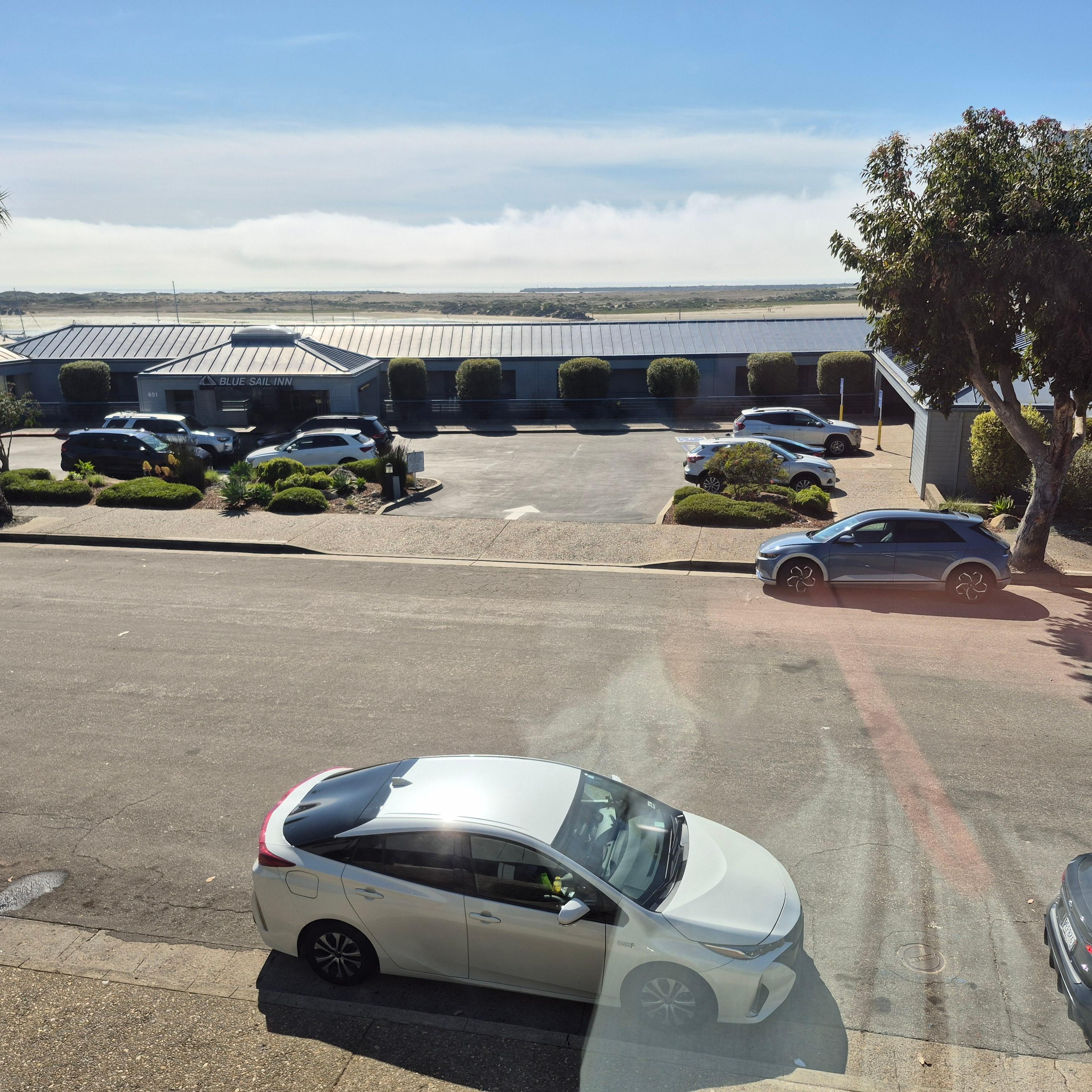 This is the ocean view if you look just above the rooftop of the building