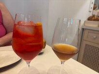 Campari spritz and Sherry