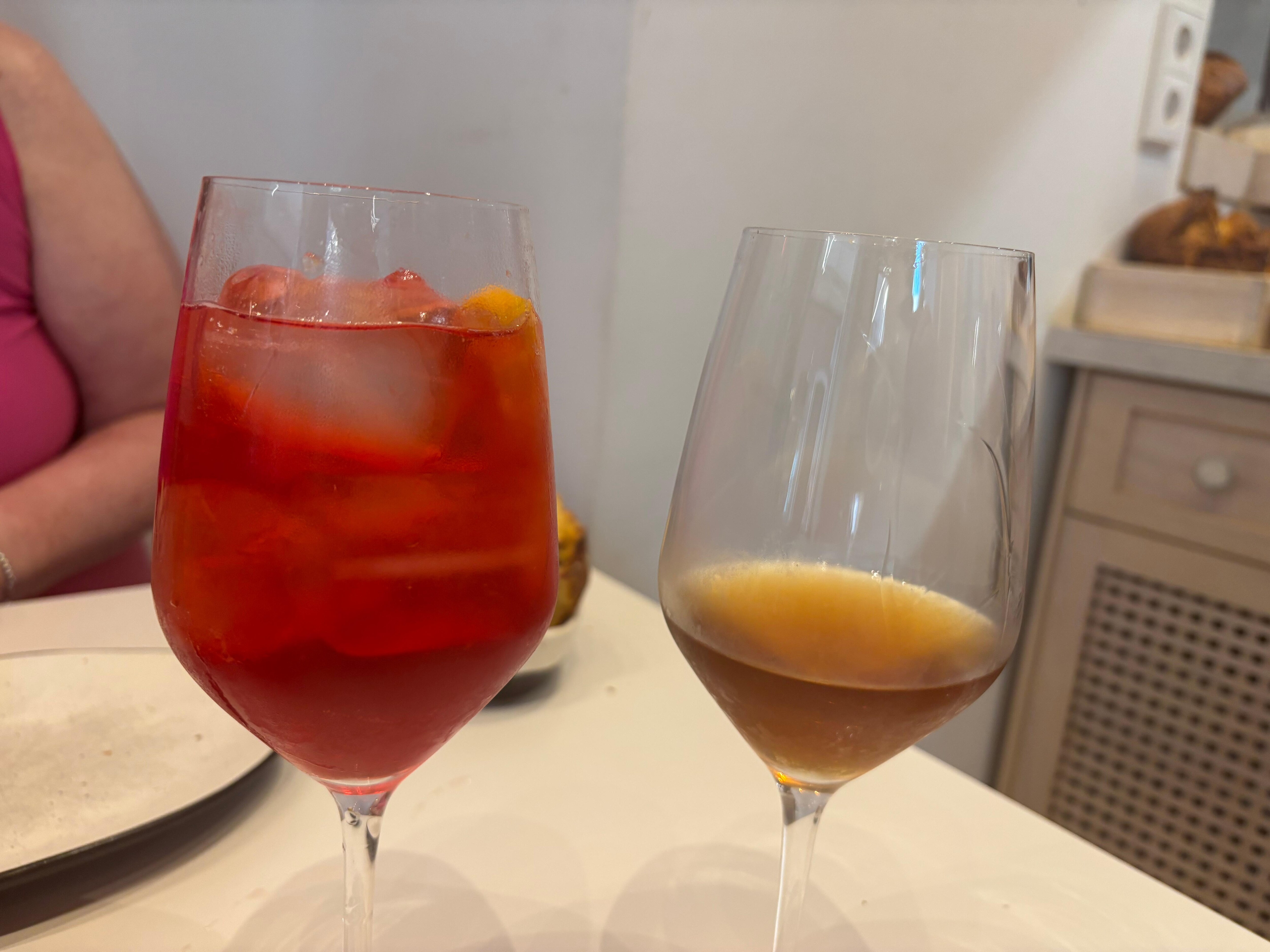 Campari spritz and Sherry