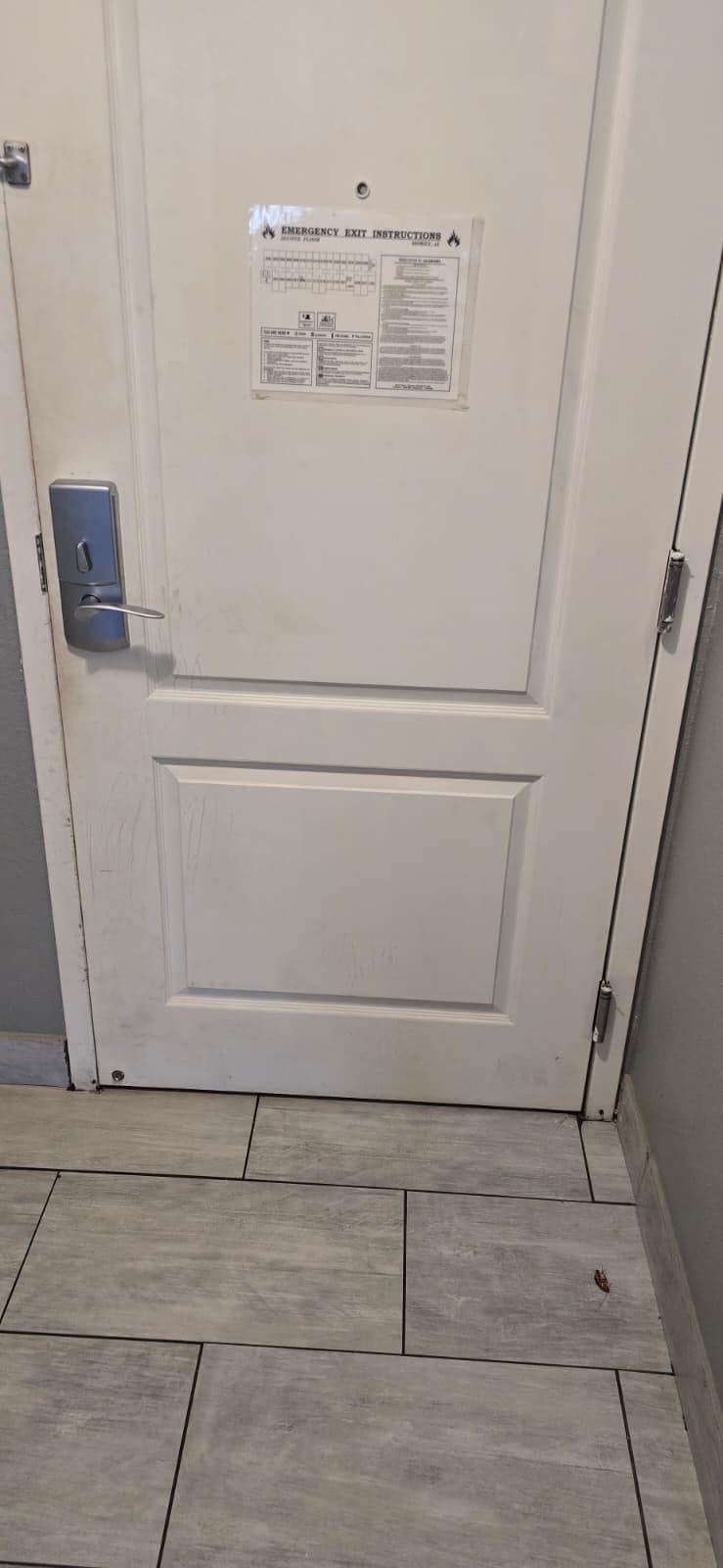 the doors and floors throught the property were sticky and disgusting