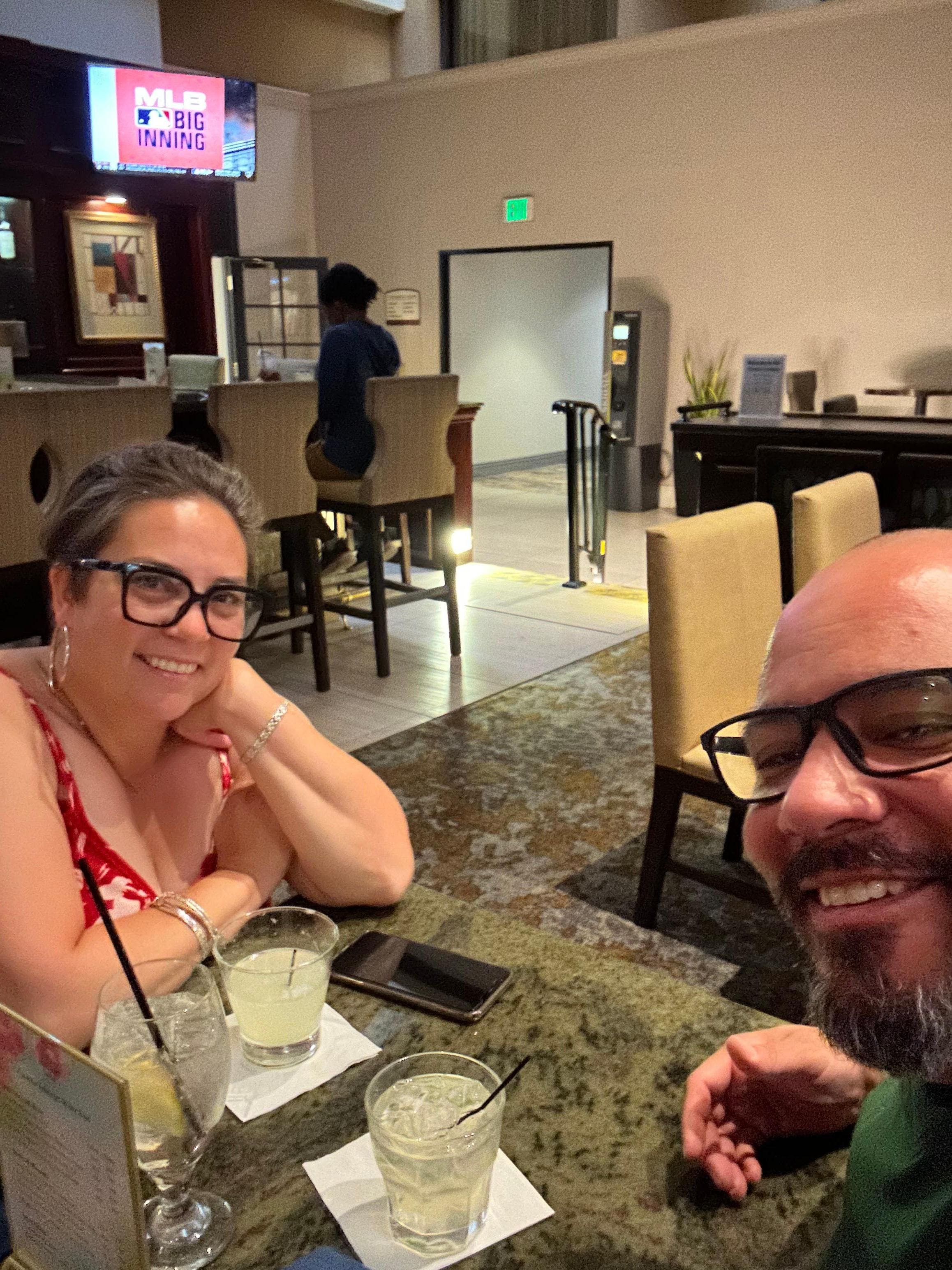 Hubby and I having dinner