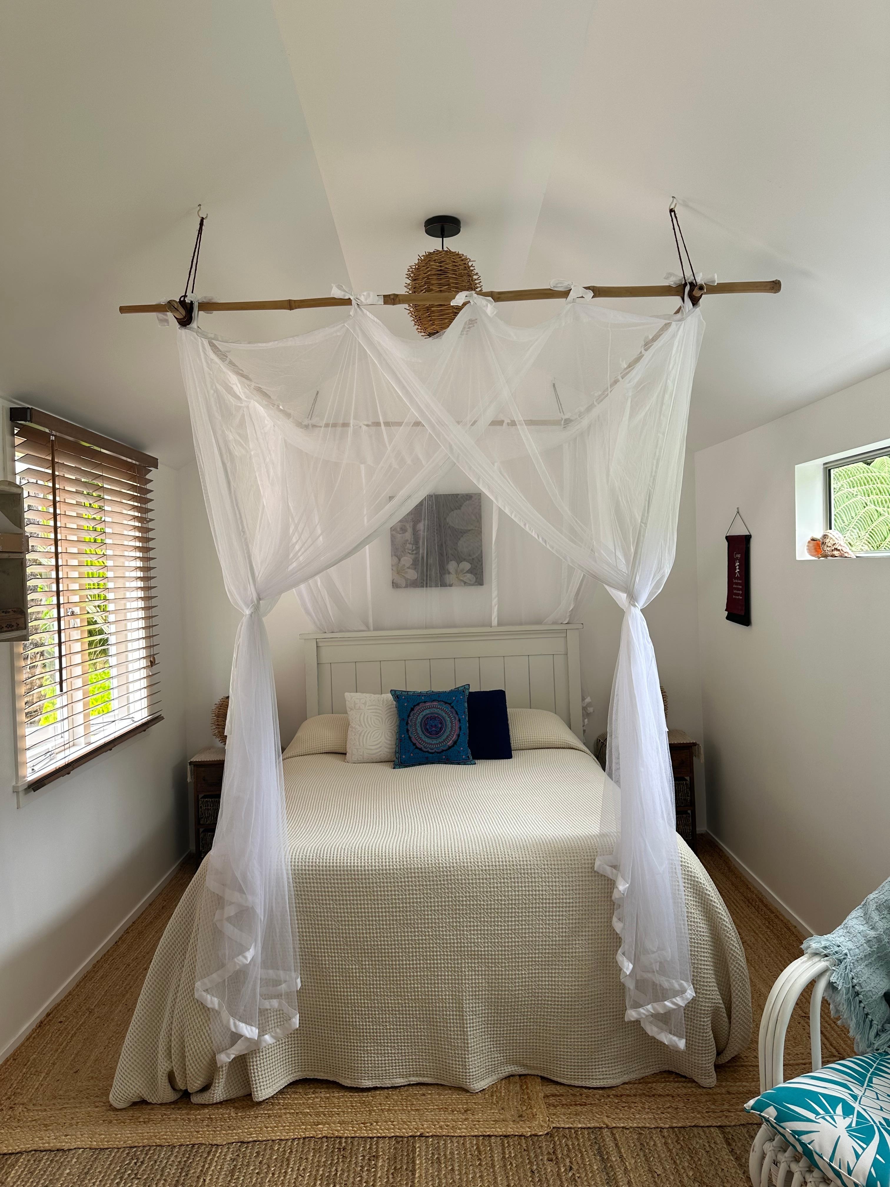 Room separated from kitchen and living area