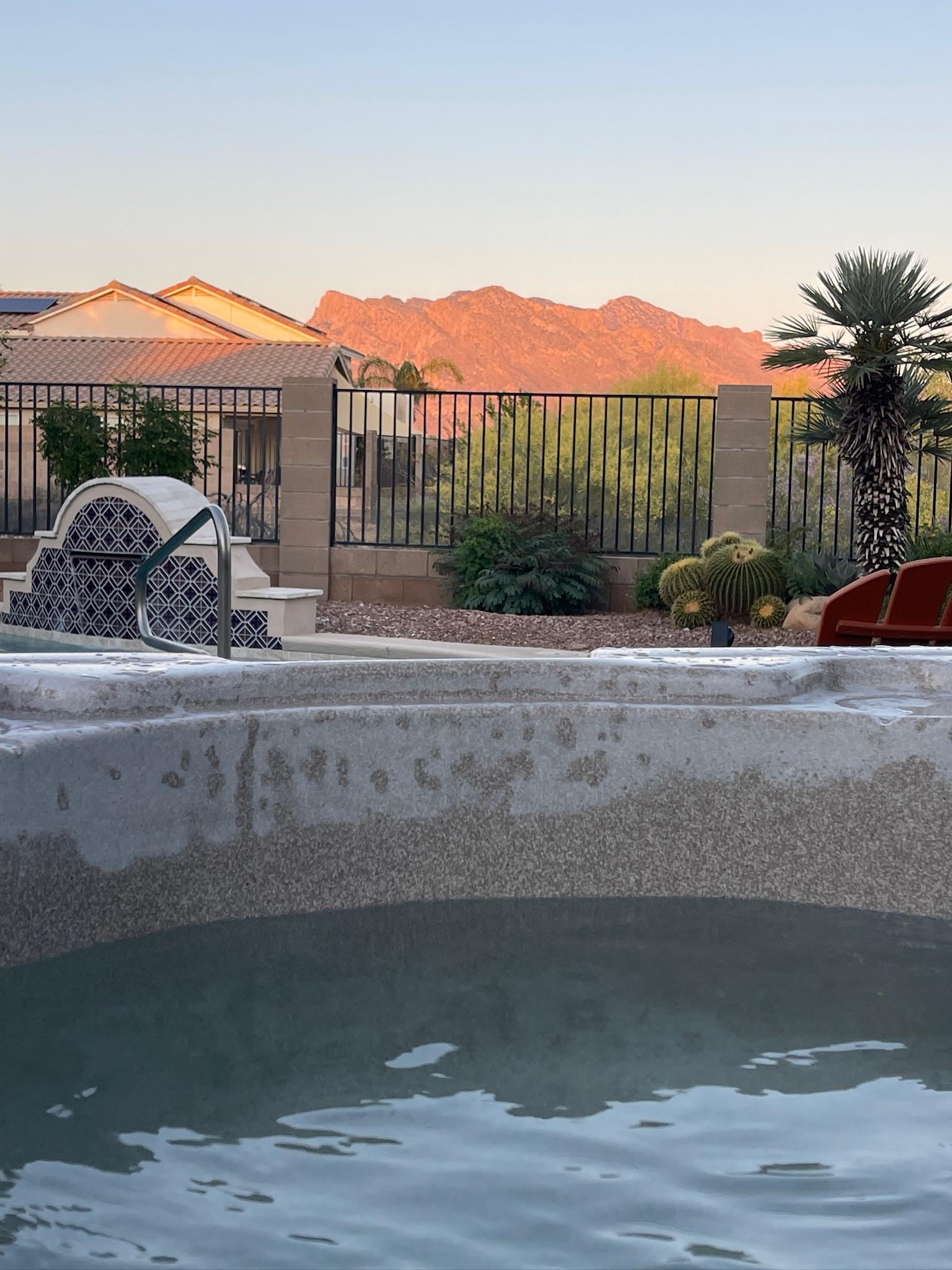 Sunset in the hot tub