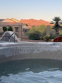 Sunset in the hot tub