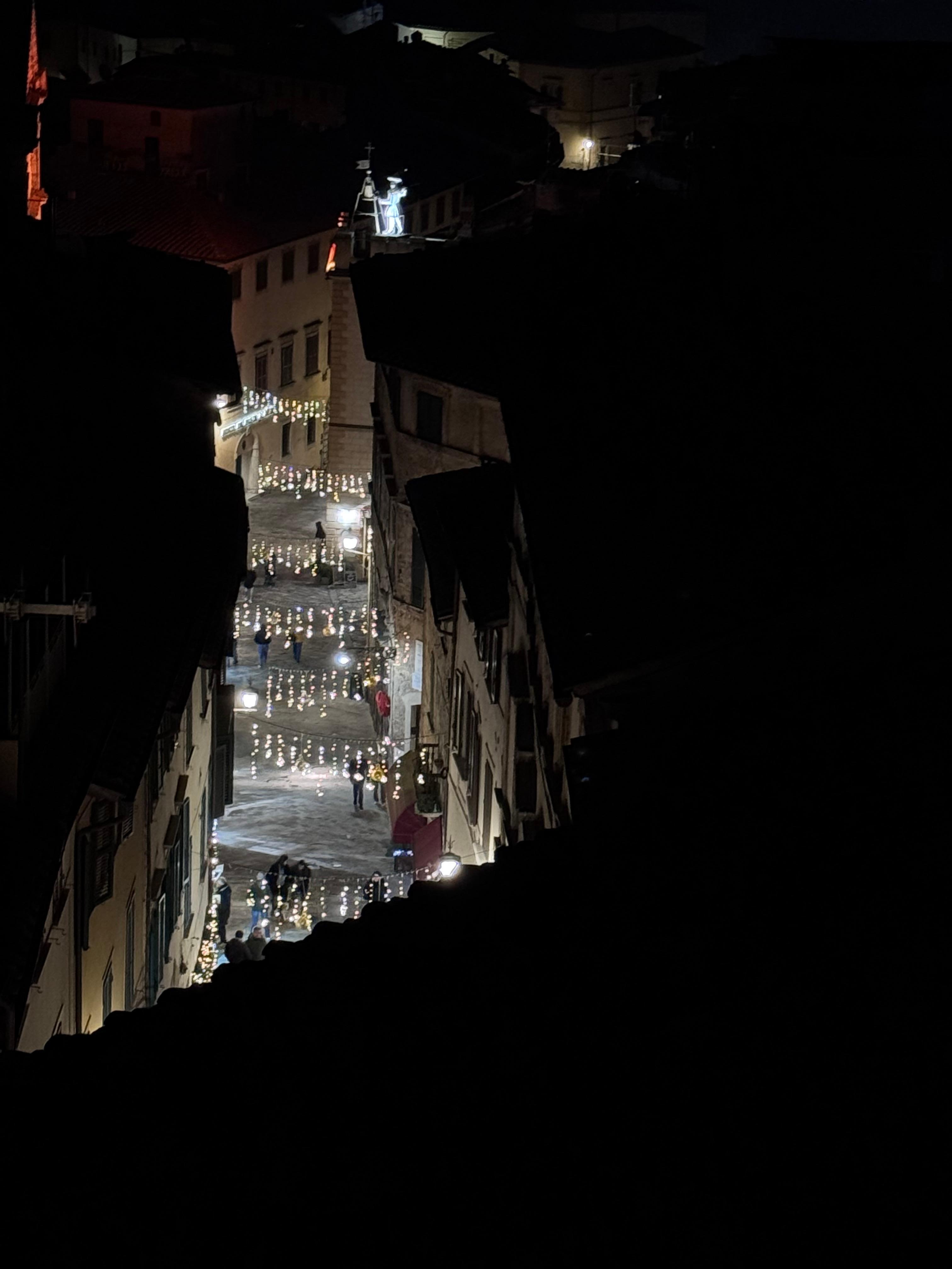 Nighttime view from roof.