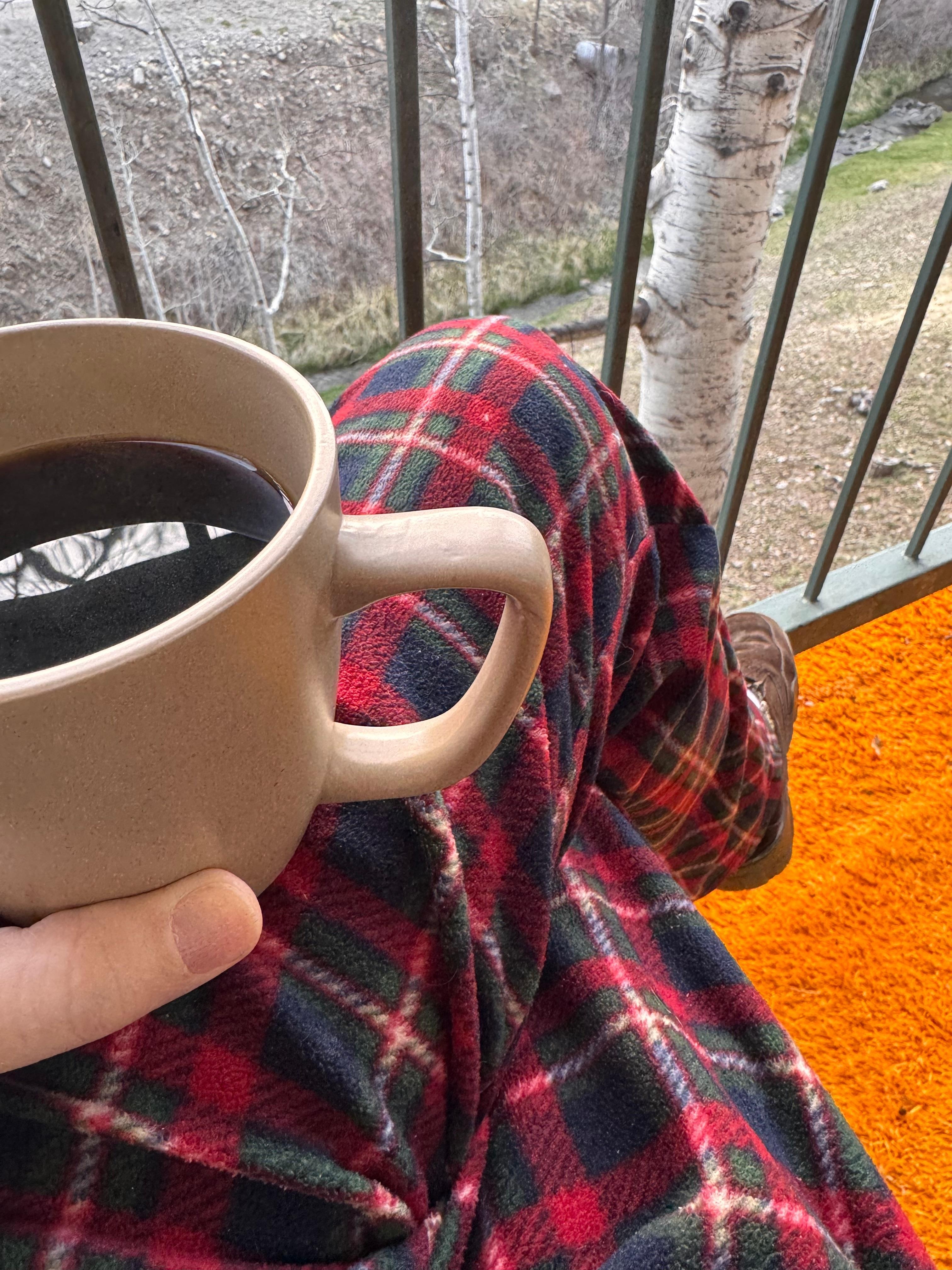 Morning coffee on the balcony