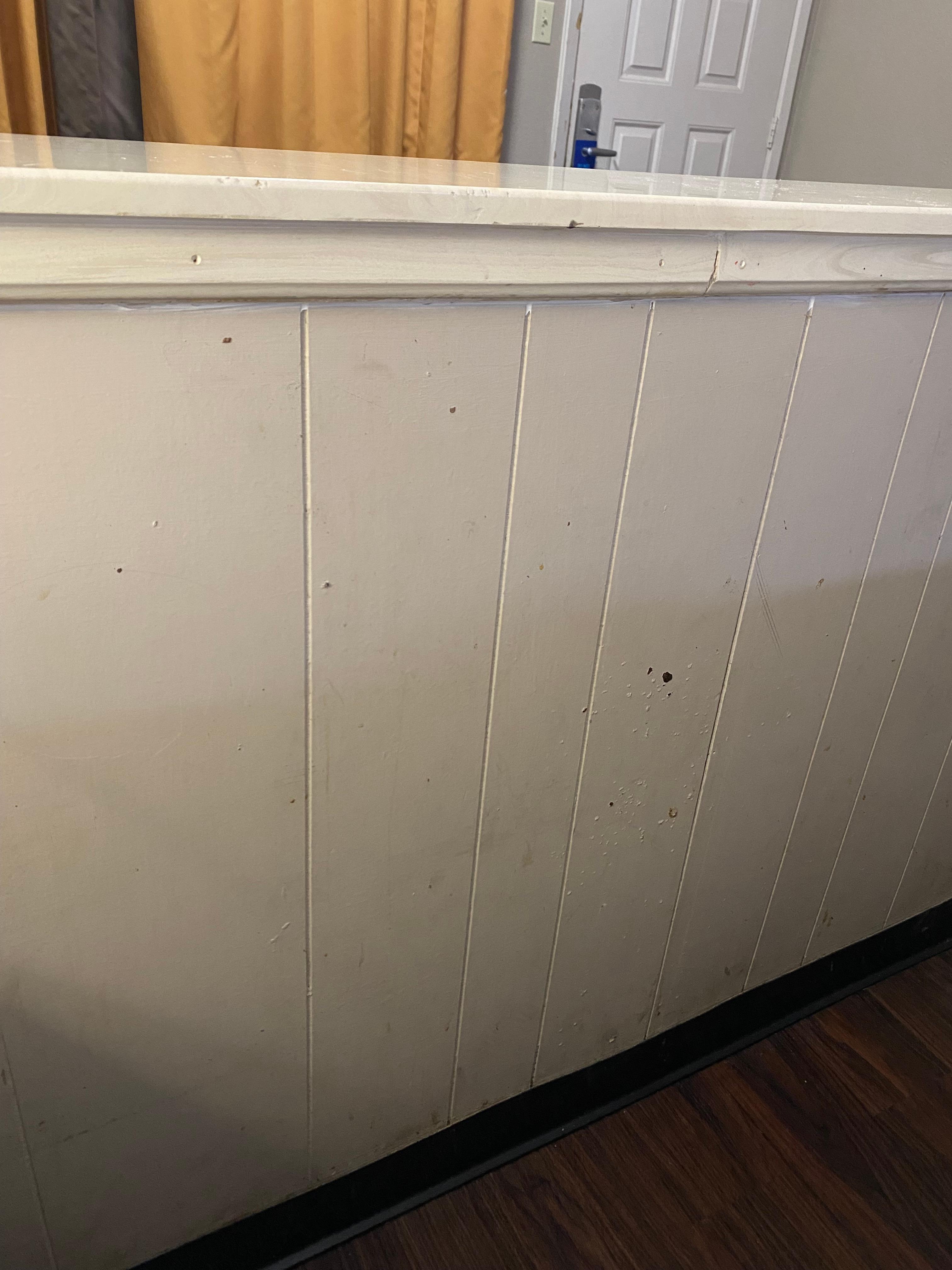 Walls had stains and grime