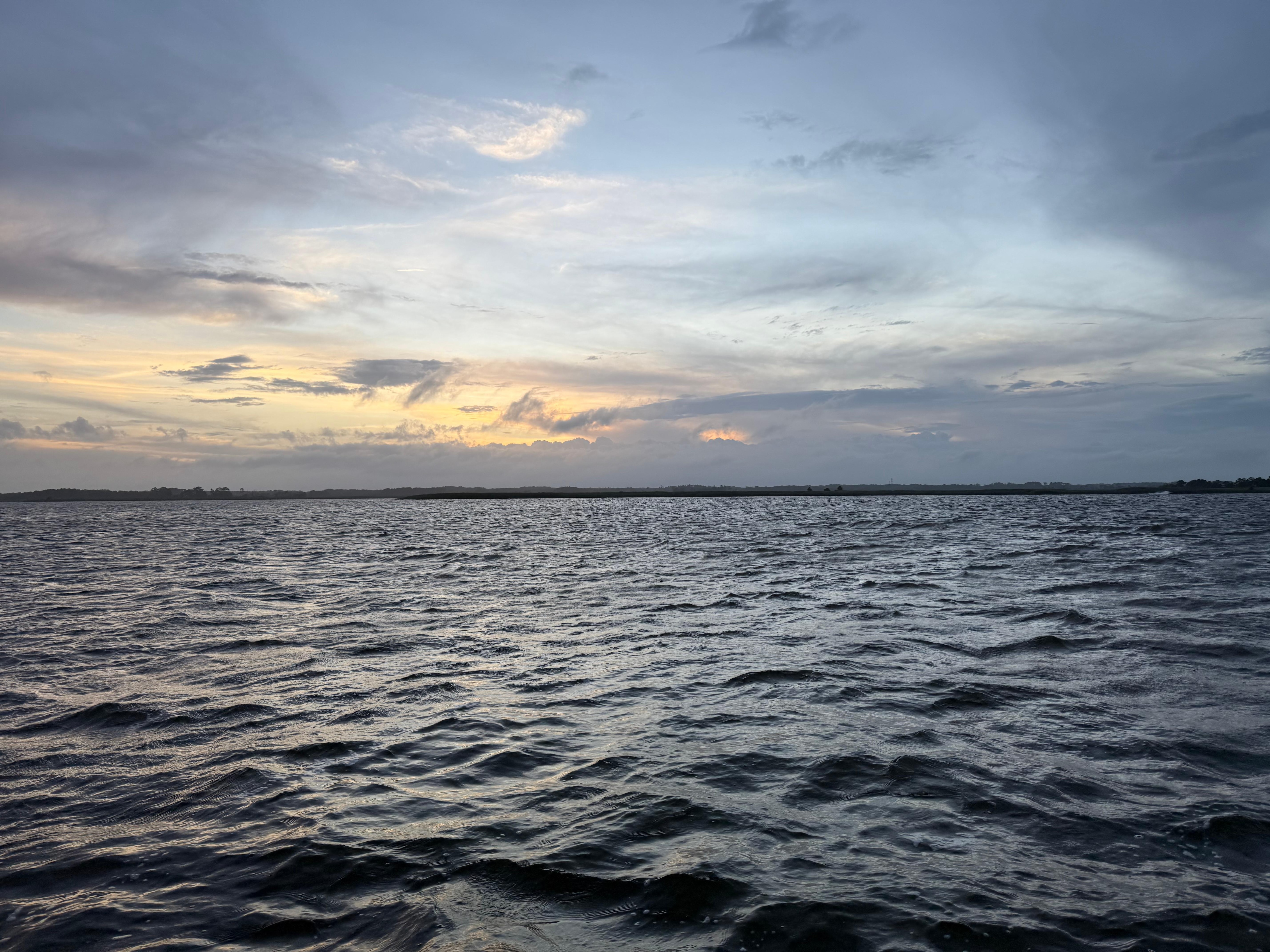 The view from our sunset boat ride the owners took us on! 