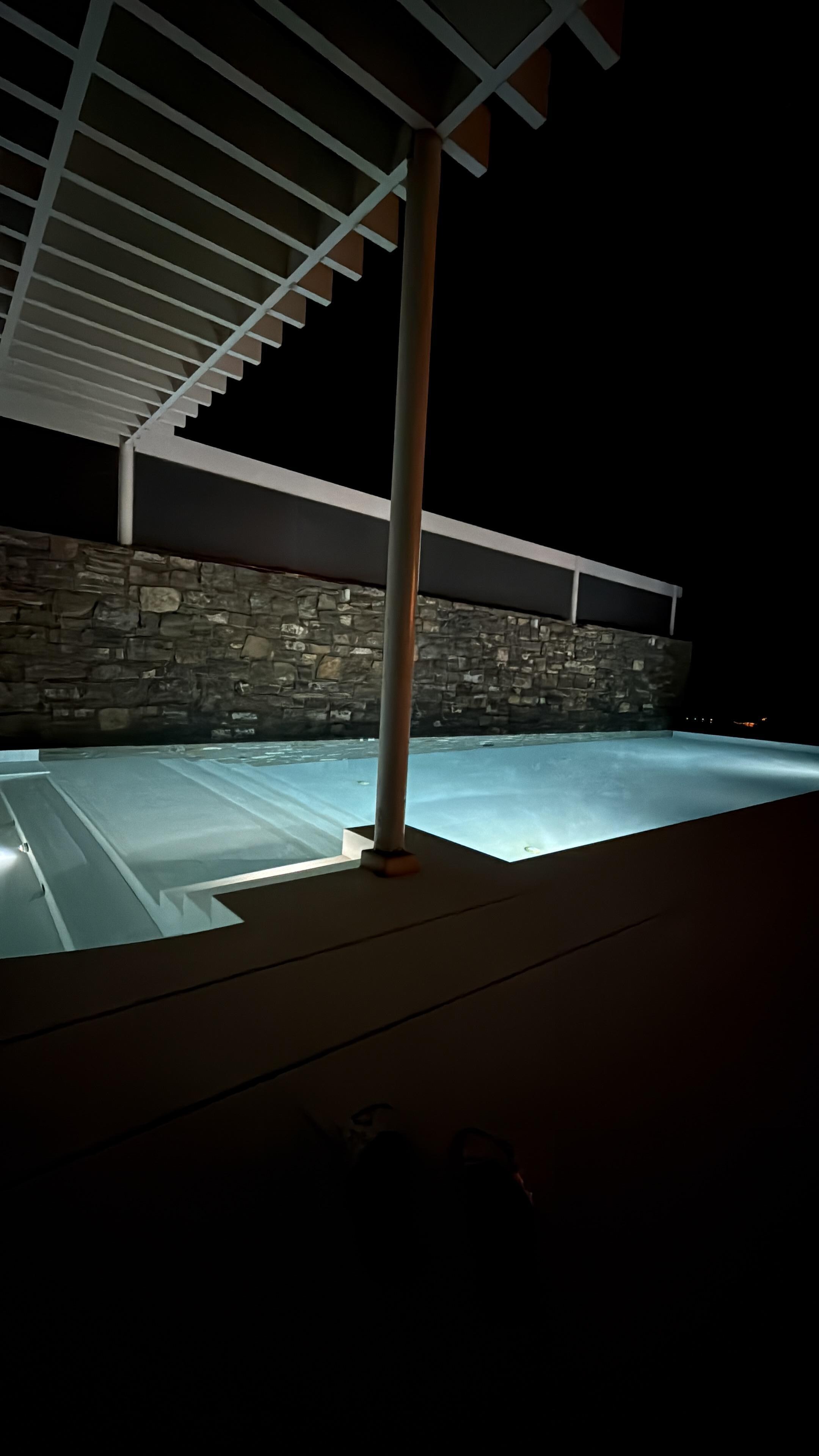The private pool at night