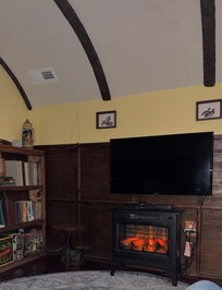 Cozy mornings by the fire.