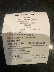 Y aquí el cobro por $3342.12
