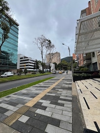 Street in front of the hotel.