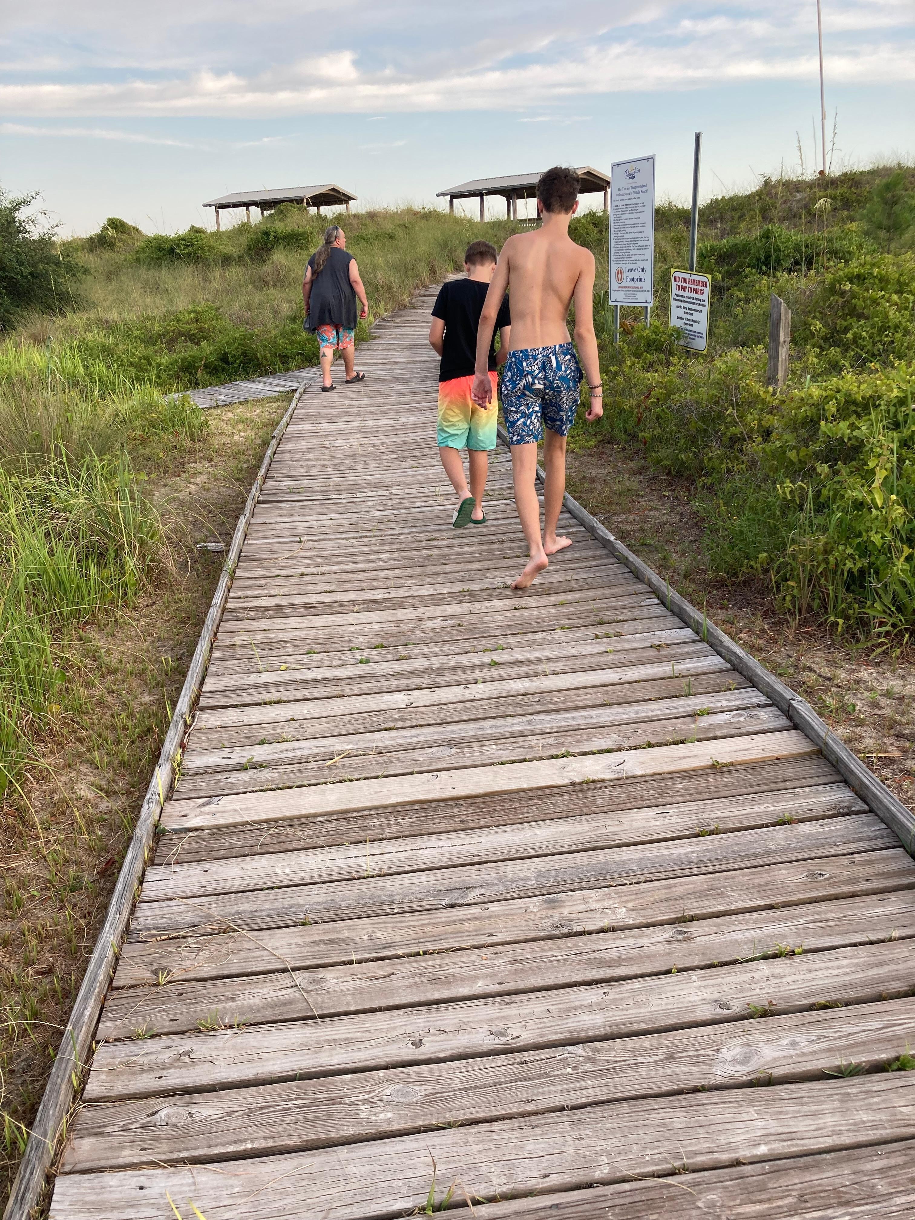 Heading to the beach. 