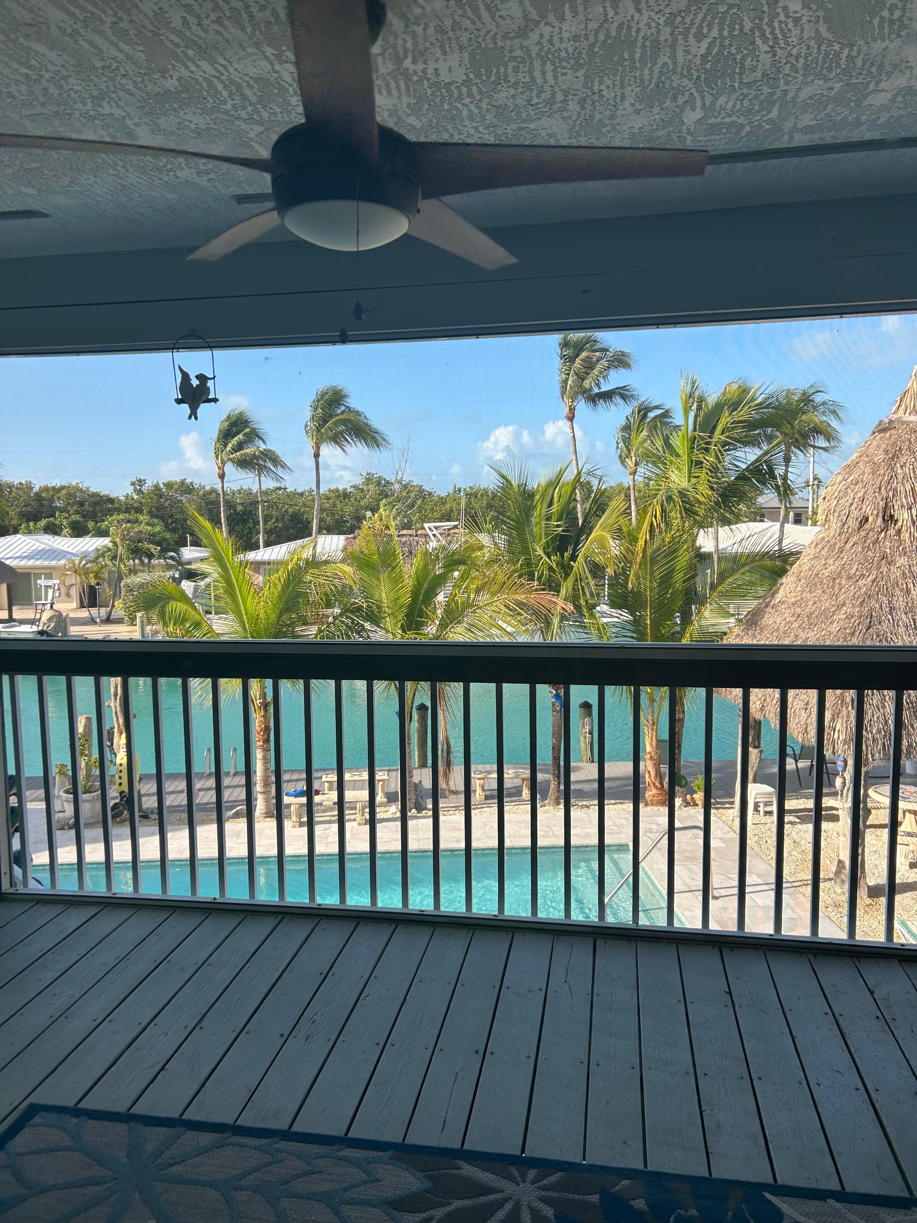 View onto screens in  balcony