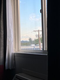 Zoom in to see Mount Rainier from my room window!