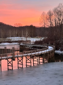winter sunset after watching ducks flock in