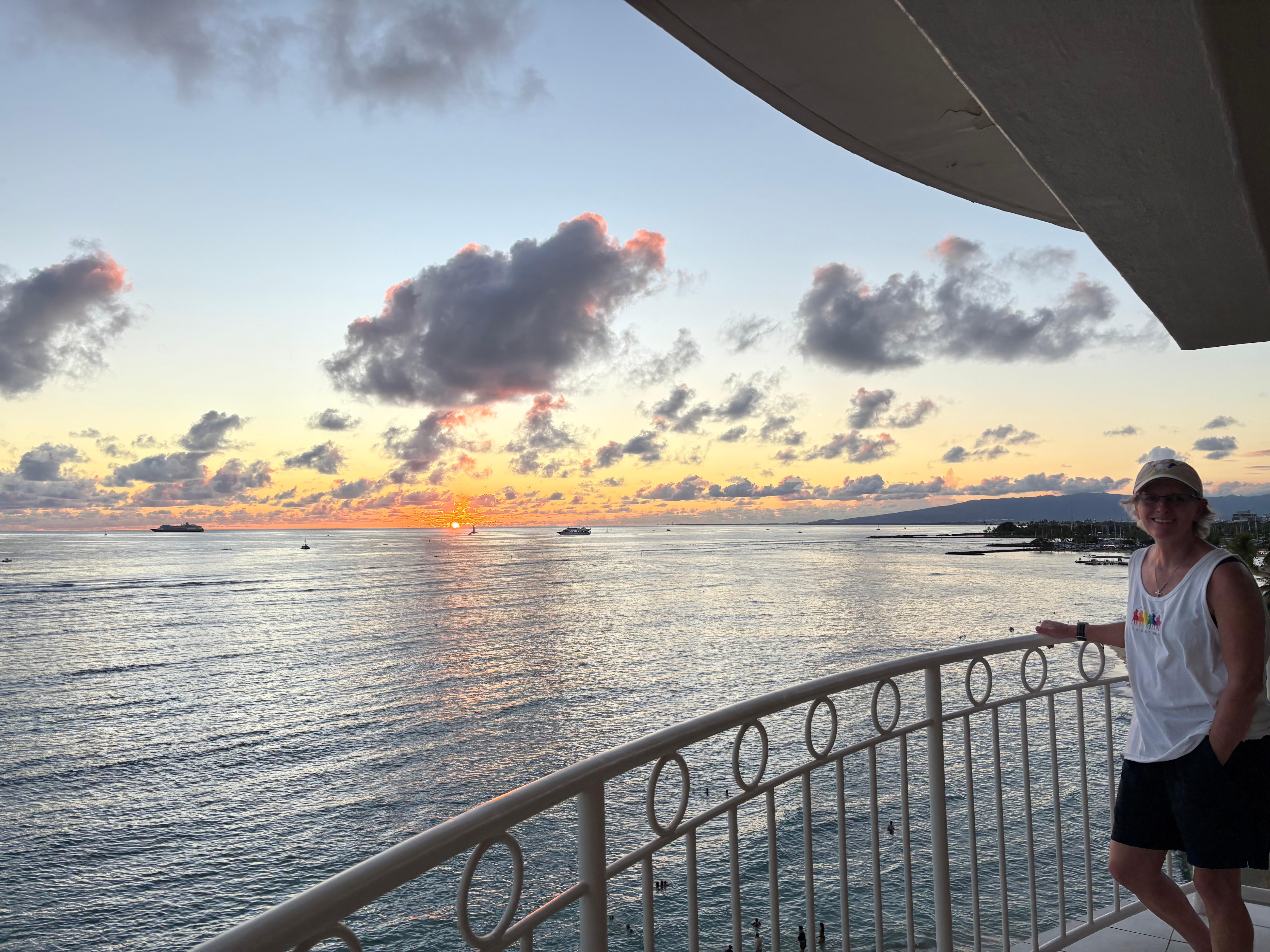 Sunset view from balcony.