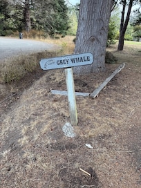 Sign at the street by driveway