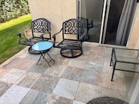 No cushions on outdoor furniture