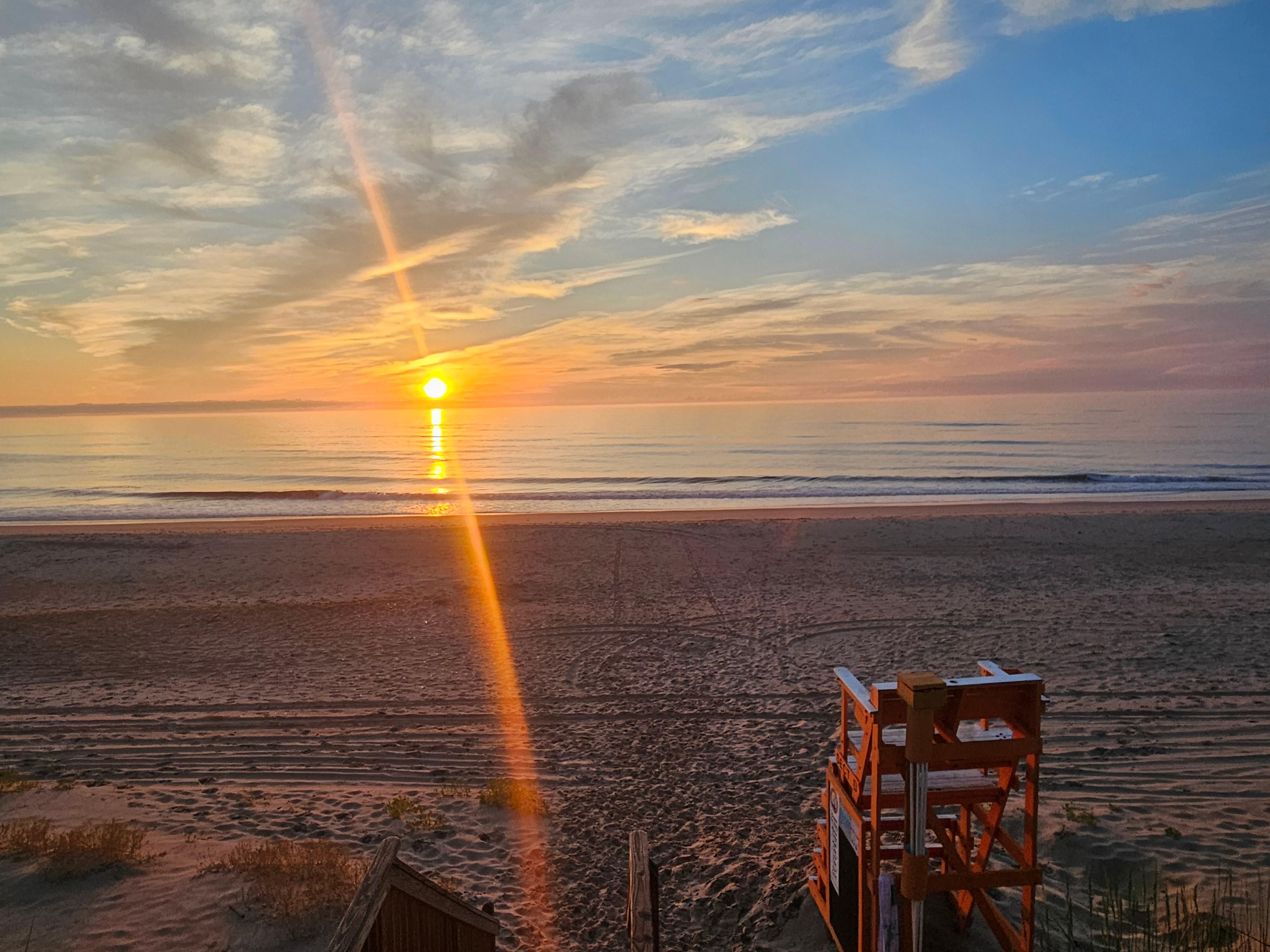 Beach sunset from entry point closest to house