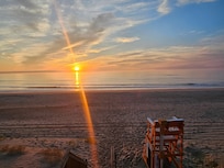 Beach sunset from entry point closest to house