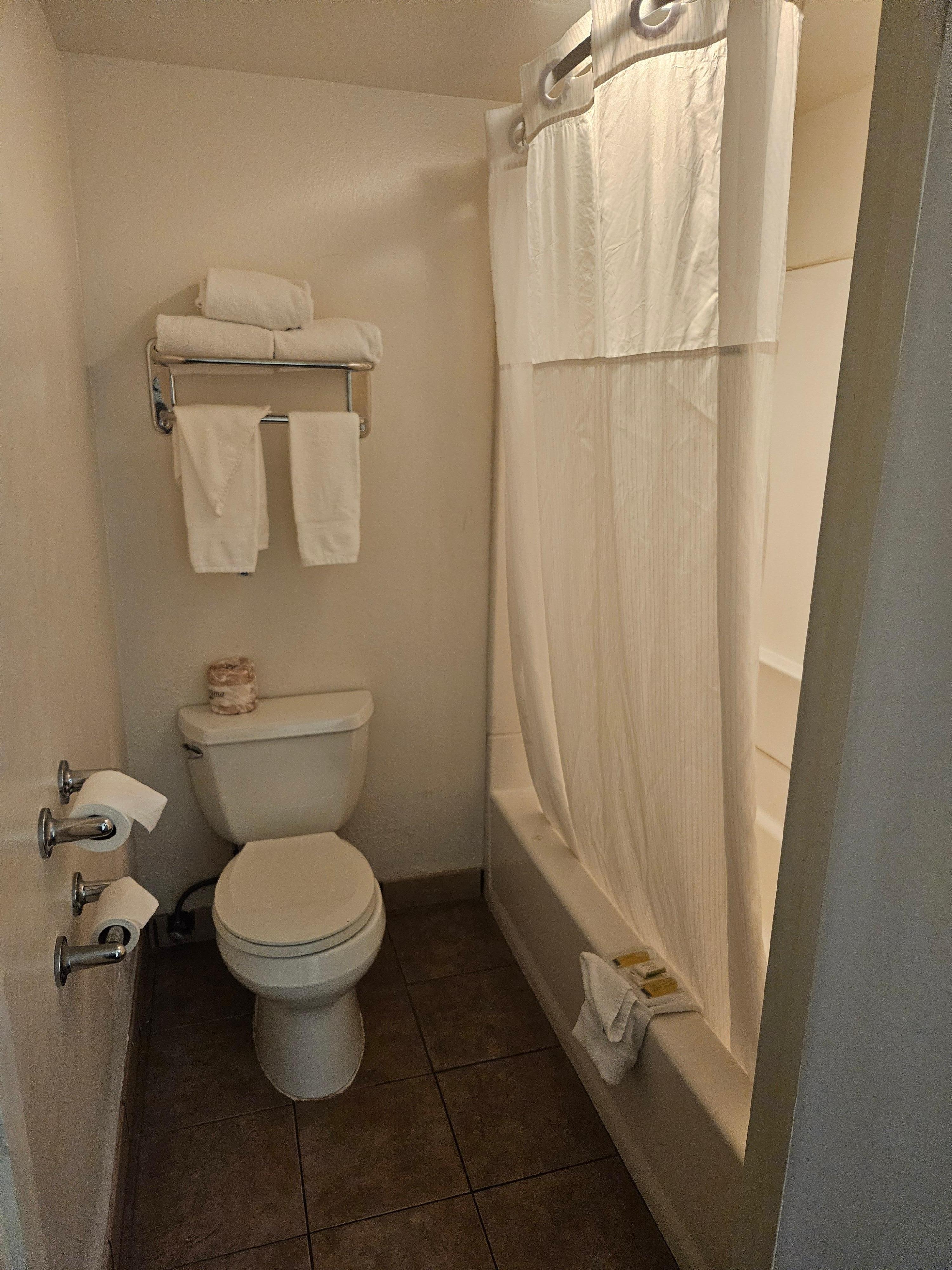 Restroom clean and tidy.