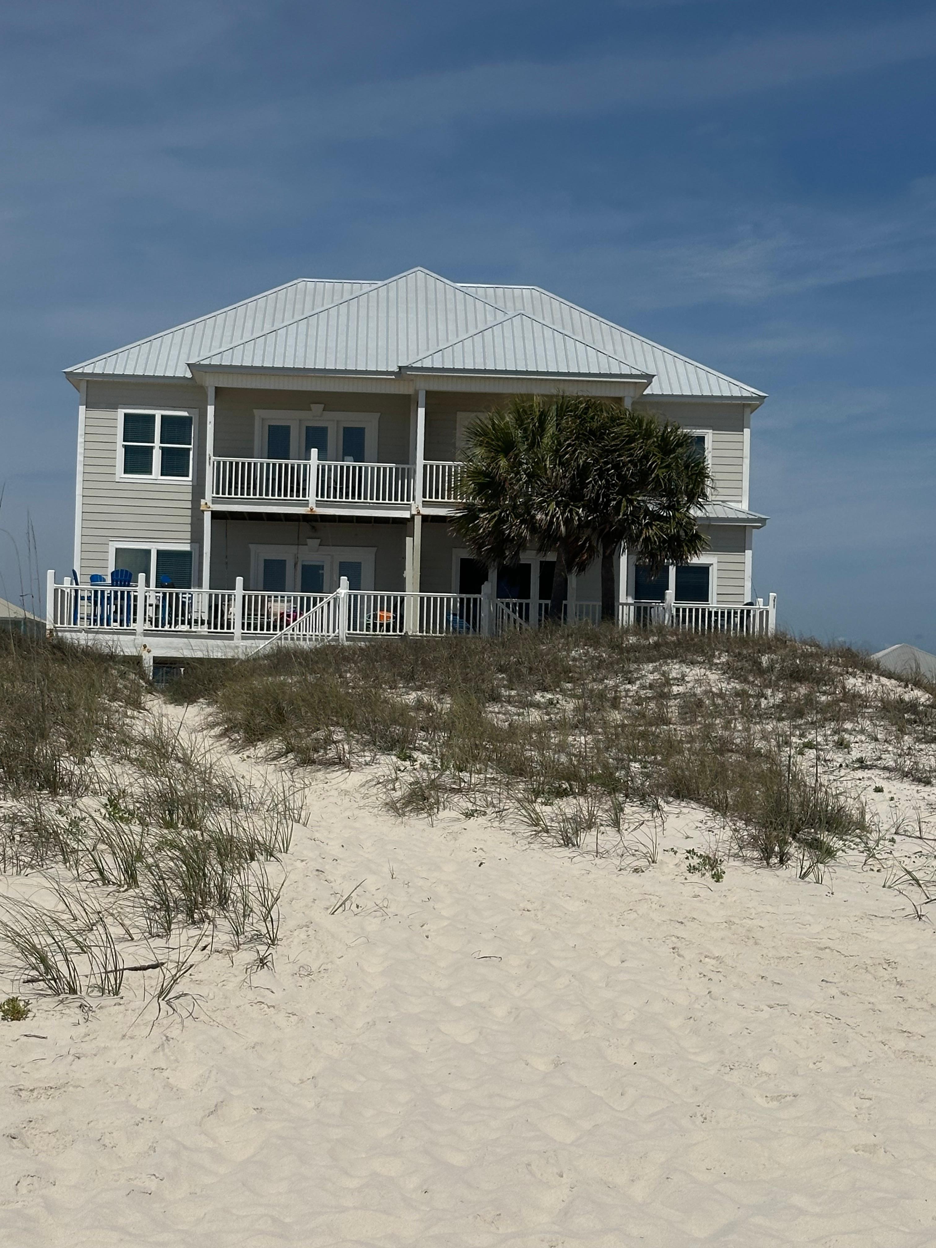 This is the back porch , the picture was taken from the waters edge .