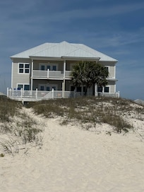 This is the back porch , the picture was taken from the waters edge .