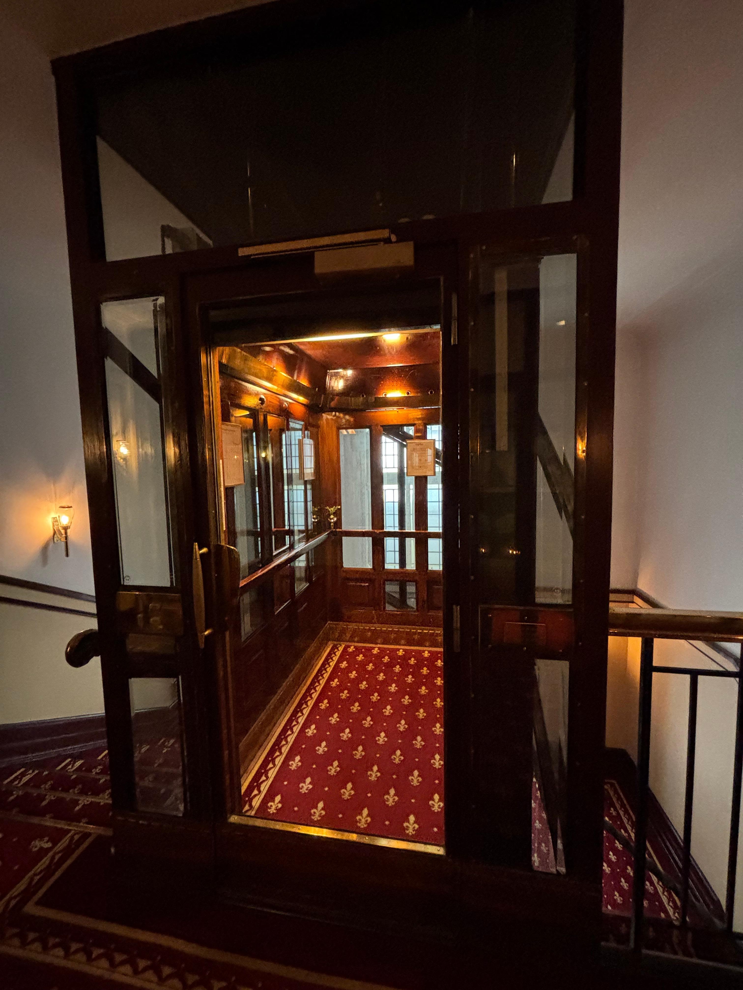 The elevator may be 100 yrs old but up to date in safety and operations. A delight!