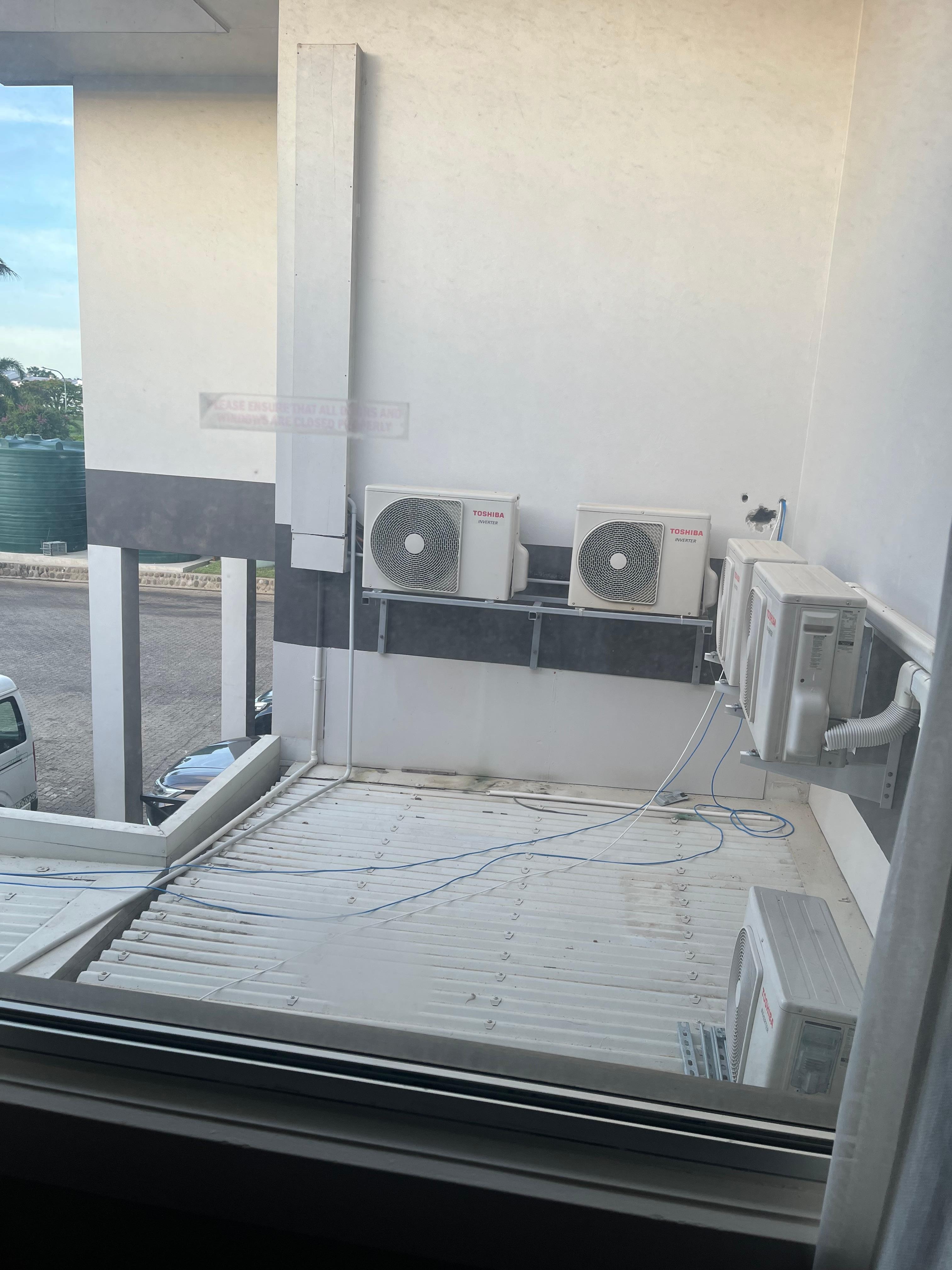 View out hotel room window 