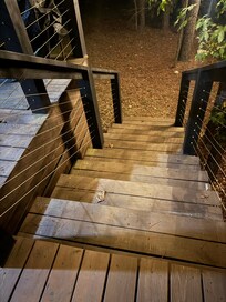 Stairs down to firepit area