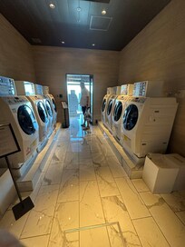 Washing machines at the property and you can check whether your washing is finished on the TV!